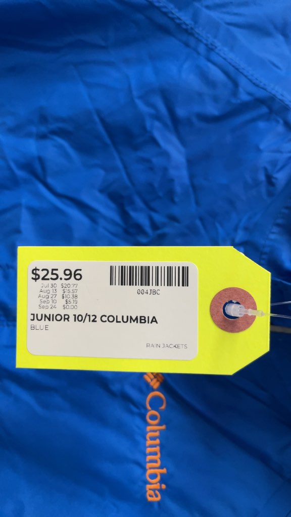 Columbia Junior Rain Jacket - Blue