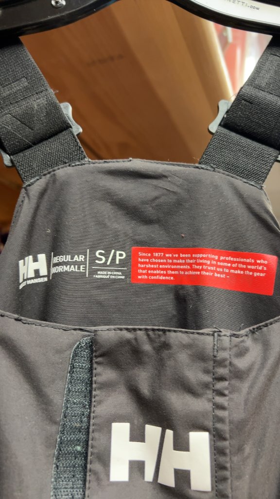 Helly Hansen Sailing Bibs - Grey - Size Small