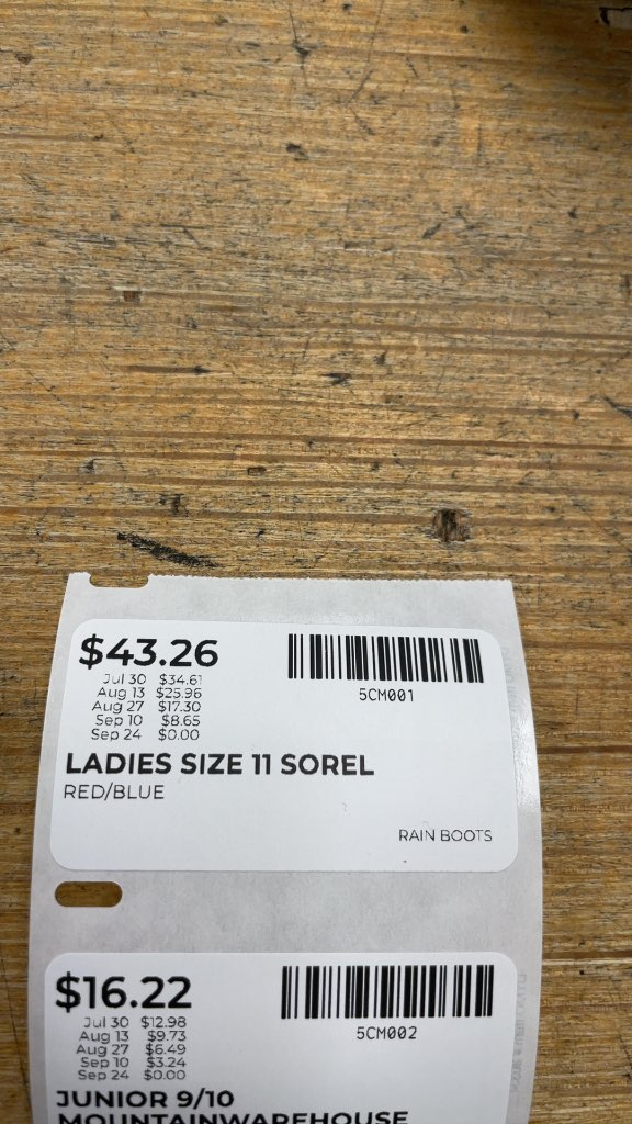 Sorel Ladies Rain Boots - Red/Blue - Size 11